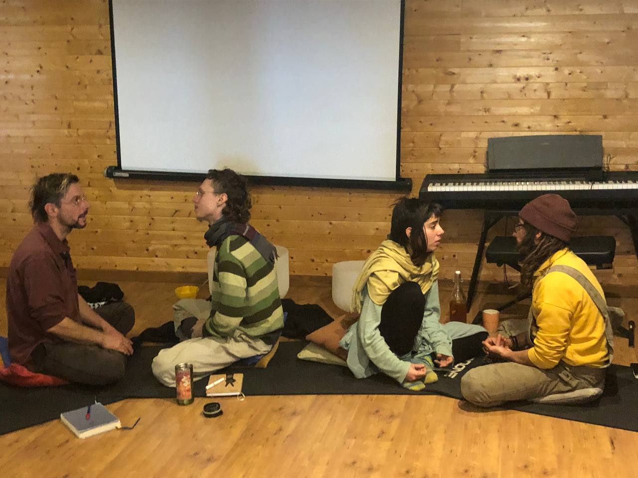 Community circle gathering at School of Simple Living